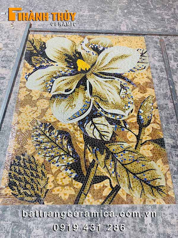 Tranh mosaic gốm sứ Bát Tràng trang trí phòng khách đẹp sang