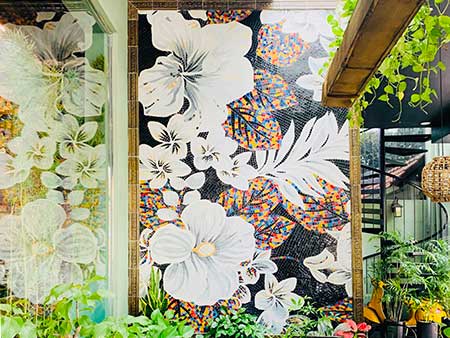 Tranh gốm mosaic Bát Tràng trang trí tiểu cảnh biệt thự đẳng cấp 