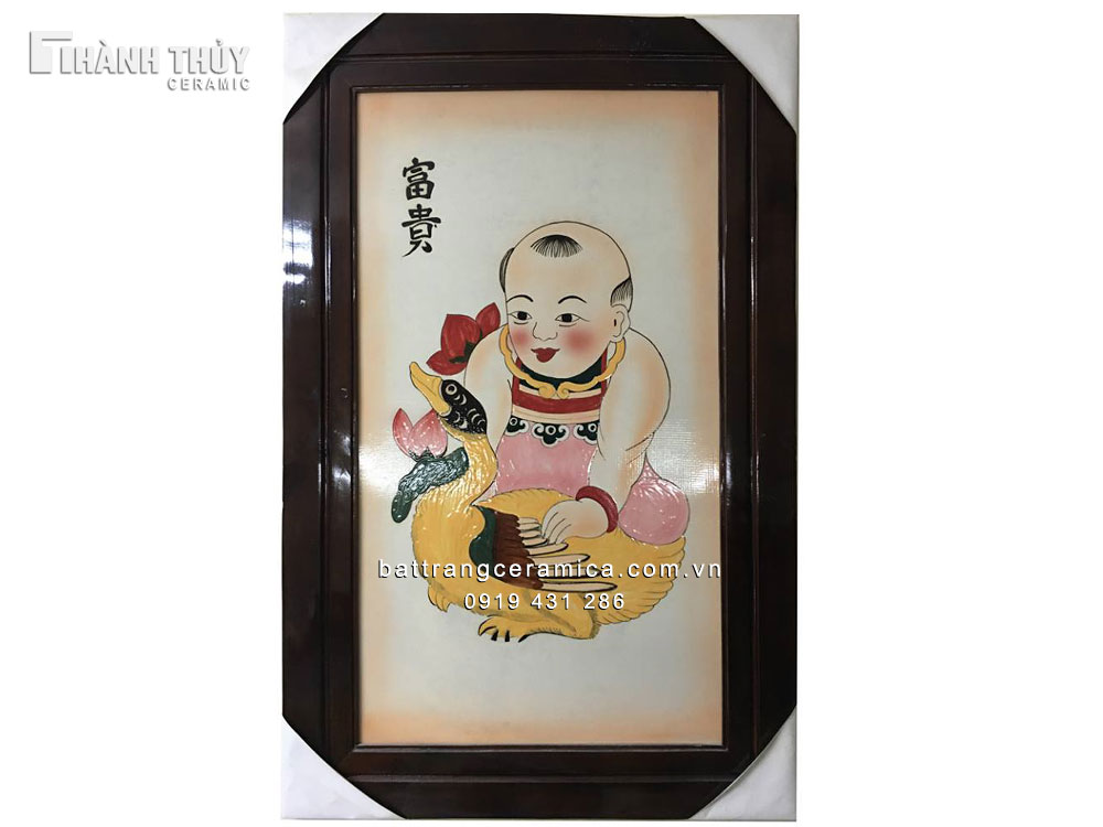 Tranh sứ Vinh Hoa Phú Quý 90x60cm sang trọng quà tặng đẹp