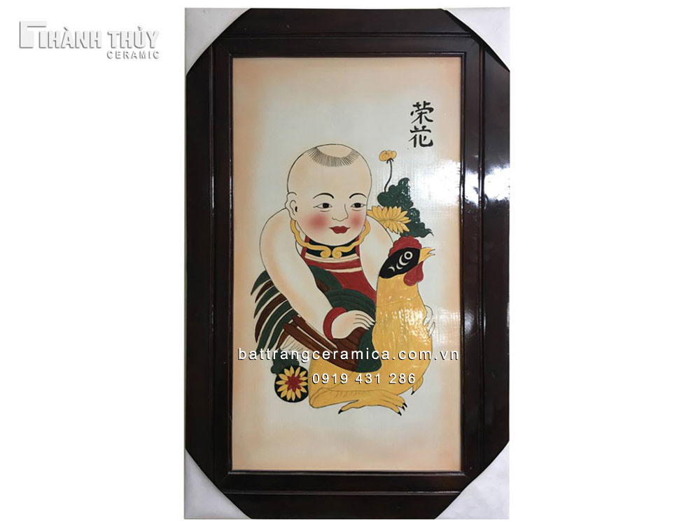 Tranh sứ Vinh Hoa Phú Quý 90x60cm sang trọng quà tặng đẹp
