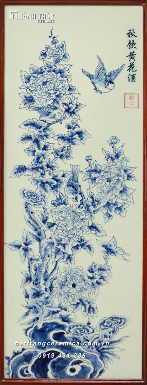 Tranh tứ quý Tùng Cúc Trúc Mai kích thước 48x98cm, phong thủy