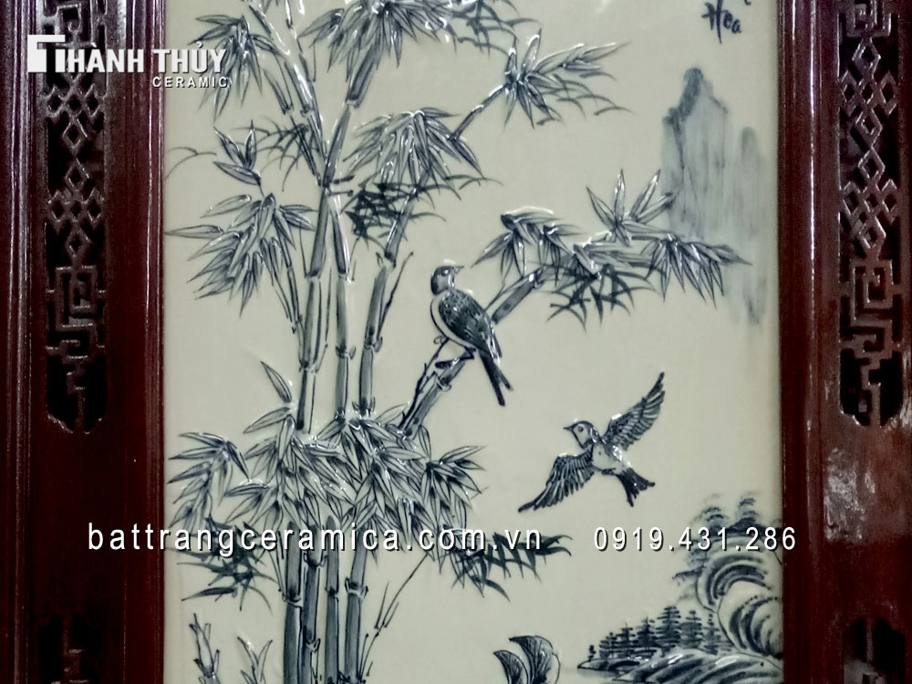 Trang tứ quý Men Tràm cổ 48x98 tranh decor tết ý nghĩa phong thủy