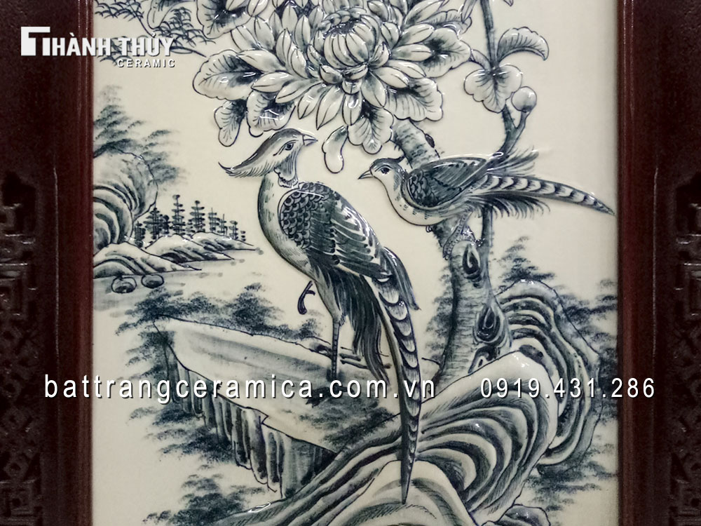 Trang tứ quý Men Tràm cổ 48x98 tranh decor tết ý nghĩa phong thủy