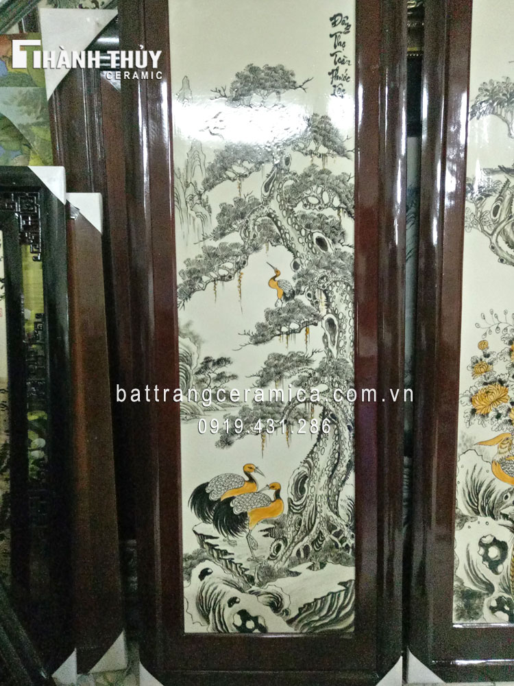 Tranh Tứ Quý Tùng Cúc Trúc Mai 120x54cm Quà Tặng Sang Trọng