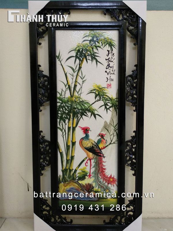 Tranh tứ quý đắp nổi 42x80cm trang trí phong thủy sang