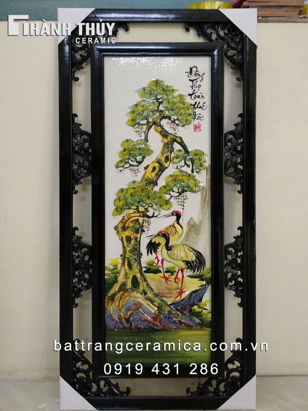Tranh tứ quý đắp nổi 42x80cm trang trí phong thủy sang