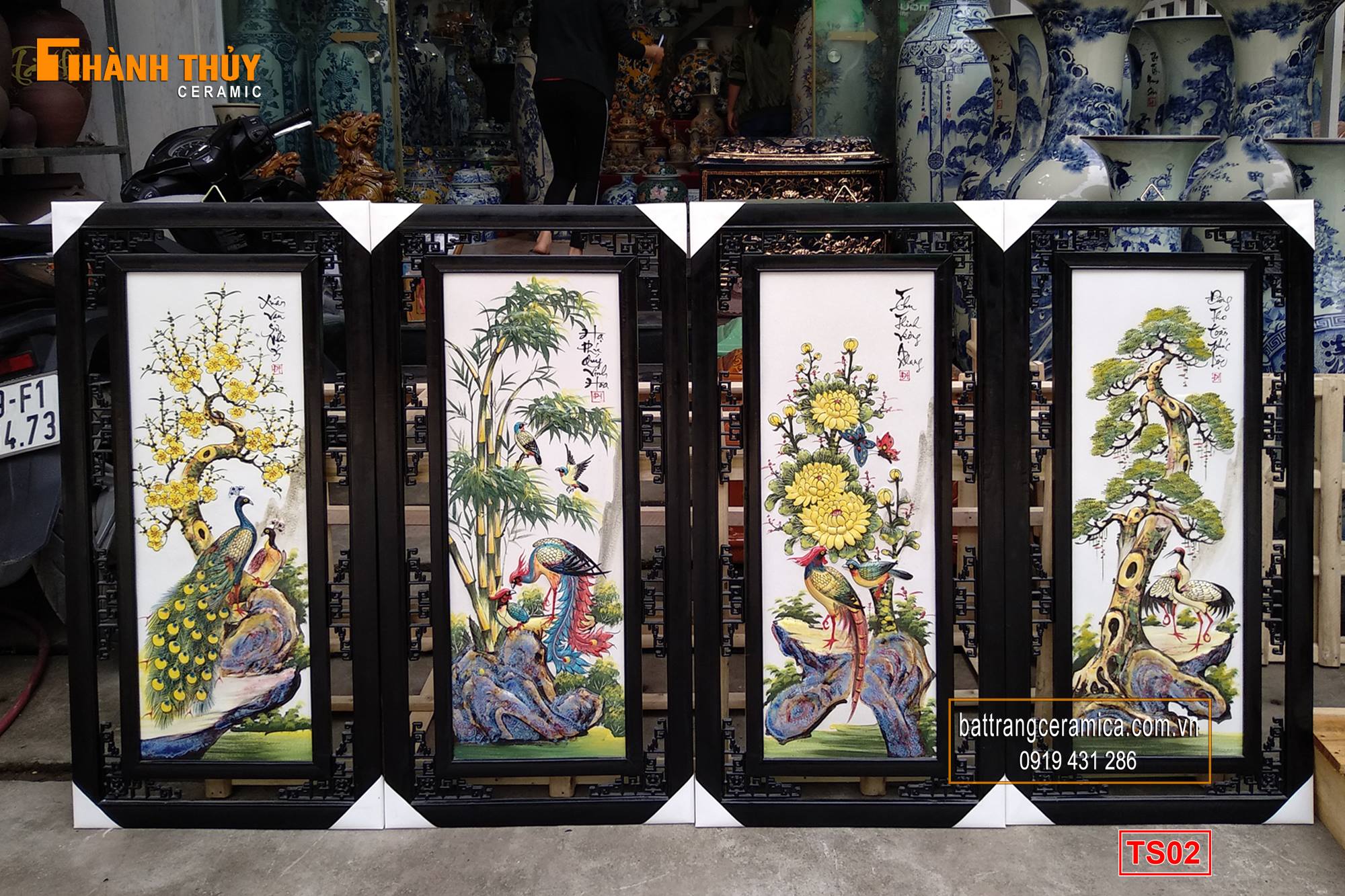 Tranh tứ quý tùng cúc trúc mai nổi 05×1 m quà tặng phong thủy đẹp Tranh tứ quý tùng cúc trúc mai nổi 05×1 m quà tặng phong thủy đẹp