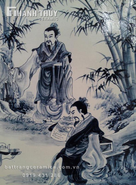 Tranh Trúc Lâm Thất Hiền Men Tràm Cổ Chất Lượng Giá Tốt