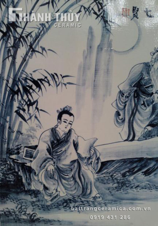 Tranh Trúc Lâm Thất Hiền Men Tràm Cổ Chất Lượng Giá Tốt