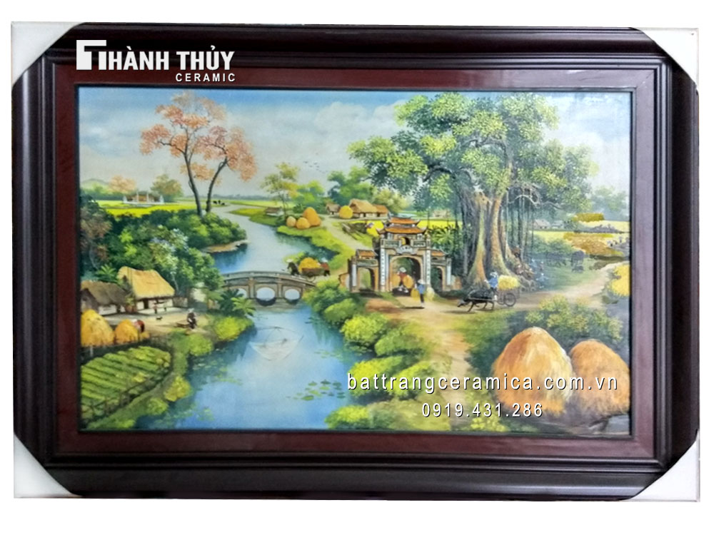 Tranh sứ cảnh quê 02 đẹp tinh tế trang trí phòng khách giá tốt Tranh sứ cảnh quê 02 đẹp tinh tế trang trí phòng khách giá tốt