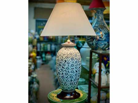 Đèn bàn gốm sứ Bát Tràng đẹp cao cấp trang trí phòng ngủ 