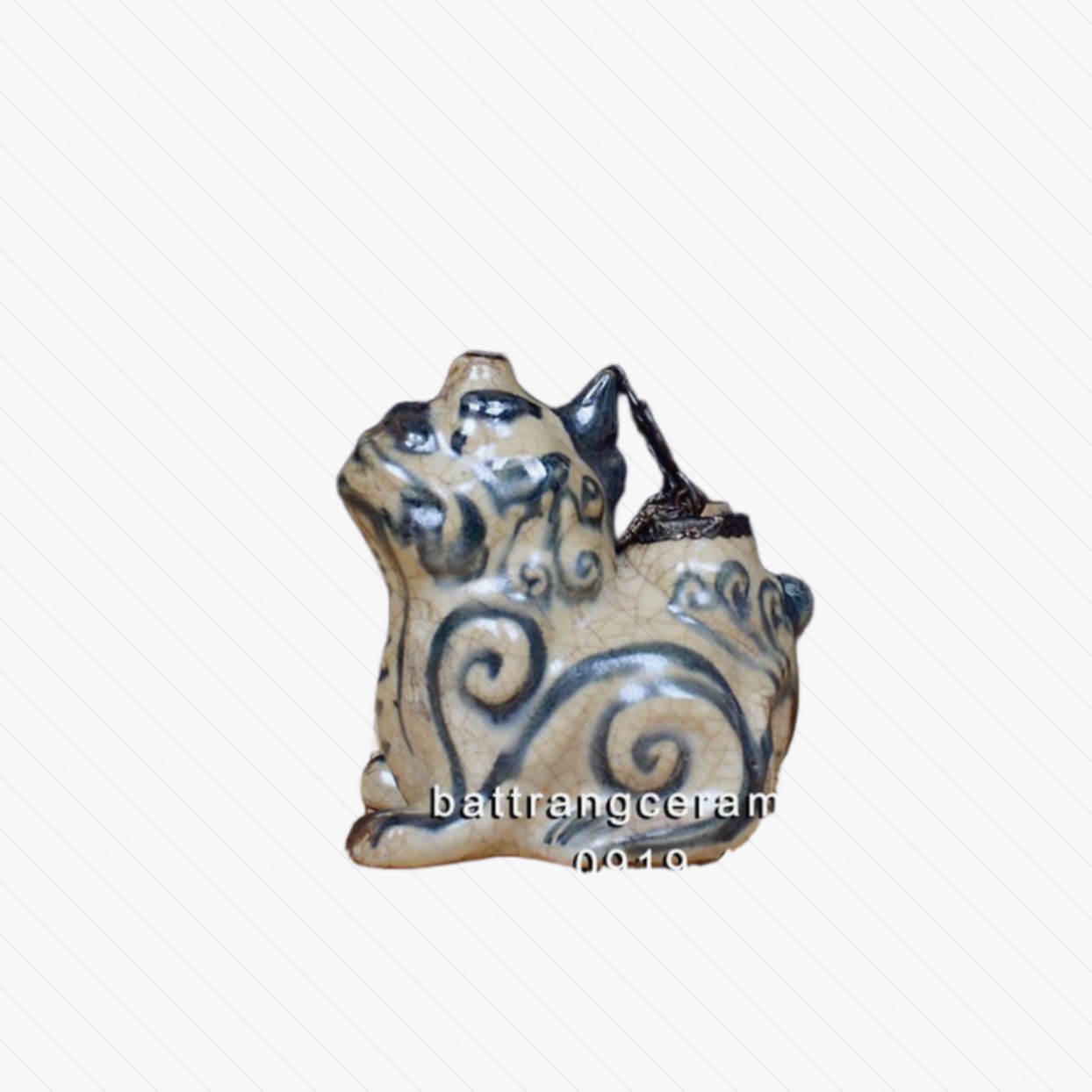 Điếu bát mini con nghê Bát Tràng giả cổ sang trọng tiện dụng 