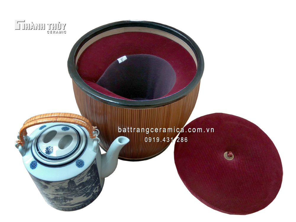 Bao ủ ấm tích Bát Tràng bọc nhung 2L giữ nhiệt lâu bền tiện dụng Bao ủ ấm tích Bát Tràng bọc nhung 2L giữ nhiệt lâu bền tiện dụng