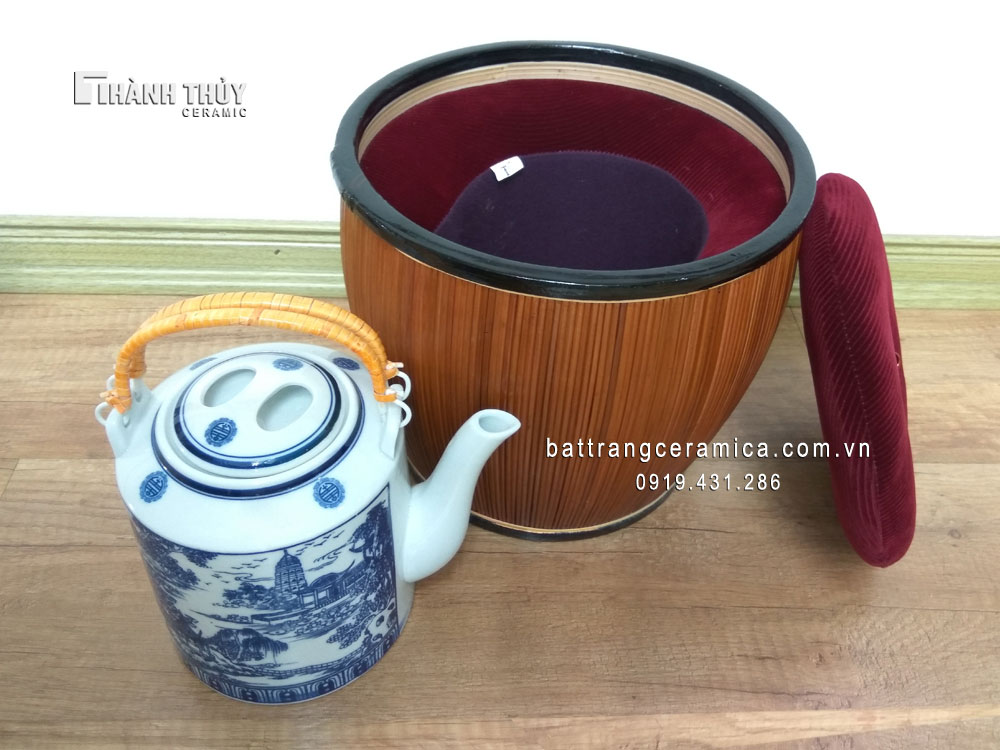 Giỏ ủ ấm tích Bát Tràng 15L – Pha trà chuẩn, giữ dưỡng chất