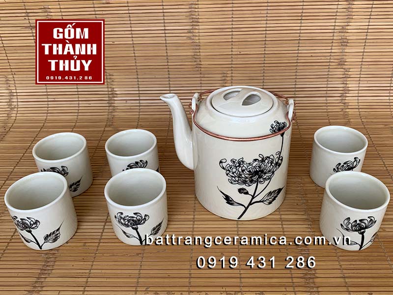 Ấm tích pha trà xanh hoa cúc 1 lít quà tặng sang trọng tiện dụng Ấm tích pha trà xanh hoa cúc 1 lít quà tặng sang trọng tiện dụng