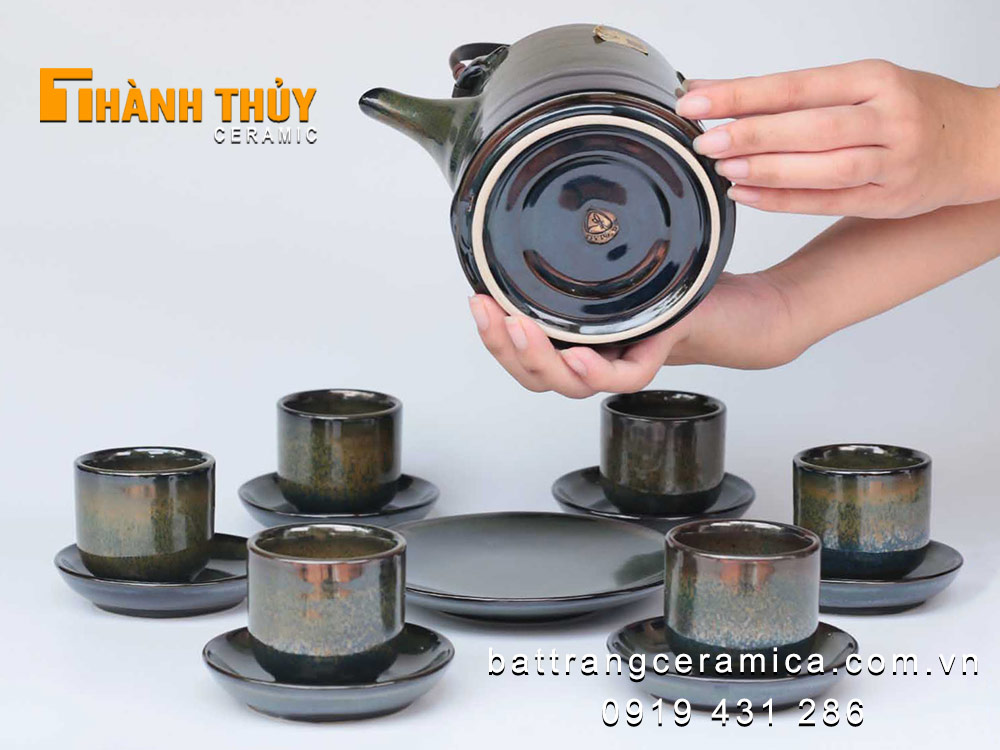 Bộ ấm tích hoả biến xanh ngọc lục tinh xảo sang trọng quà tặng