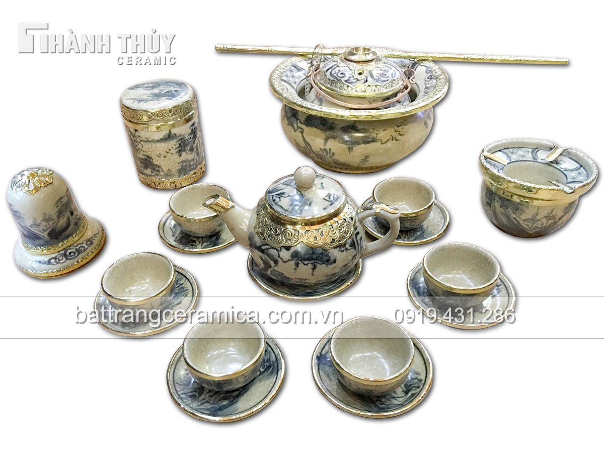 Bộ ấm chén Quả Hồng men rạn cao cấp quà tặng khuyến mãi 