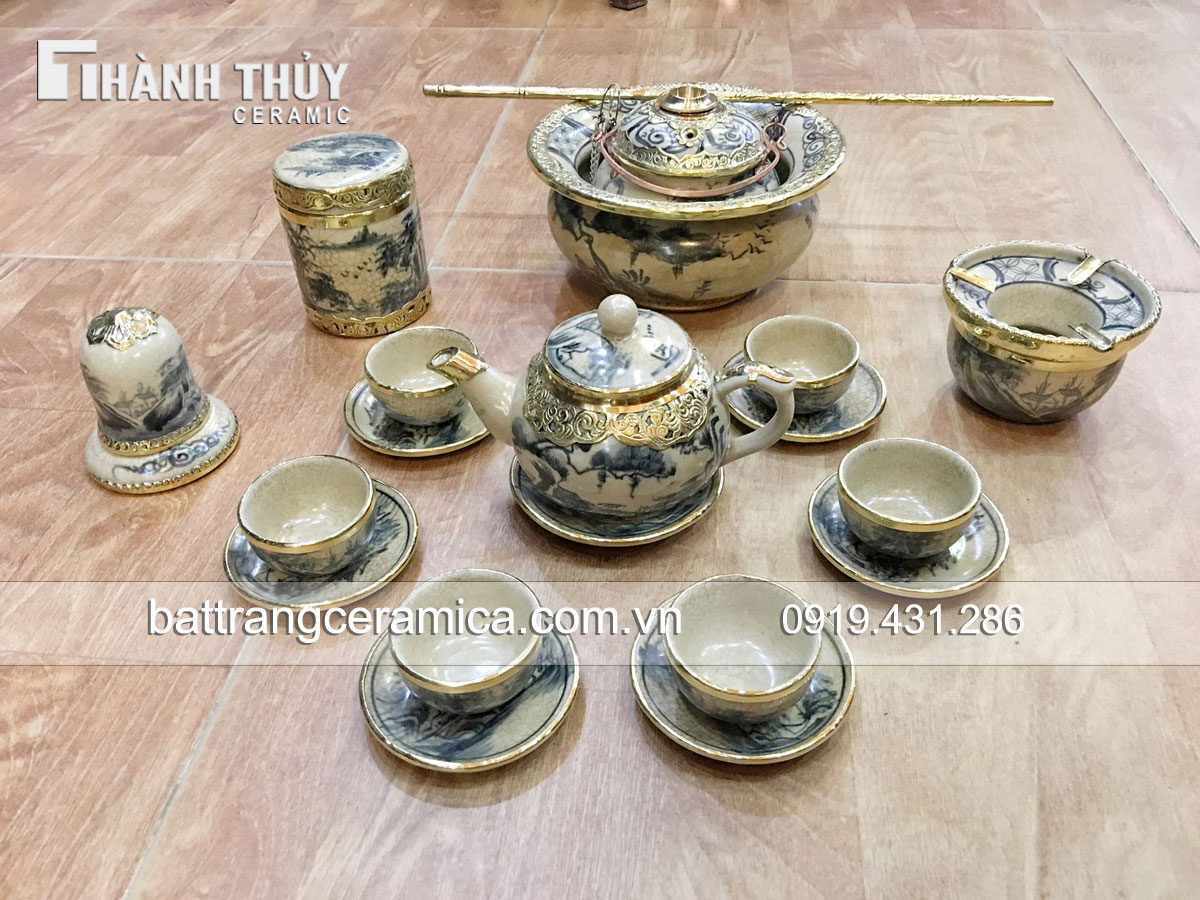 Bộ ấm chén Quả Hồng men rạn cao cấp quà tặng khuyến mãi