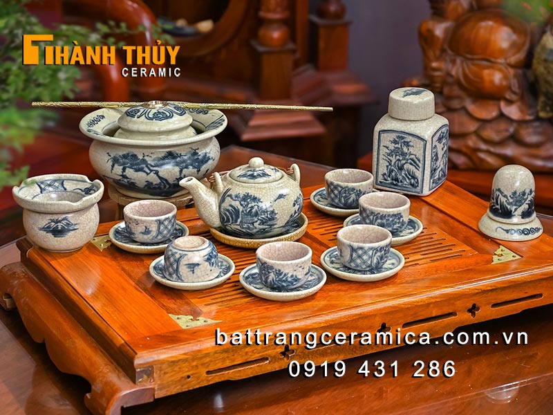 Bộ ấm chén Nhật giả cổ Bát Tràng đầy đủ phụ kiện giá tốt Bộ ấm chén Nhật giả cổ Bát Tràng đầy đủ phụ kiện giá tốt