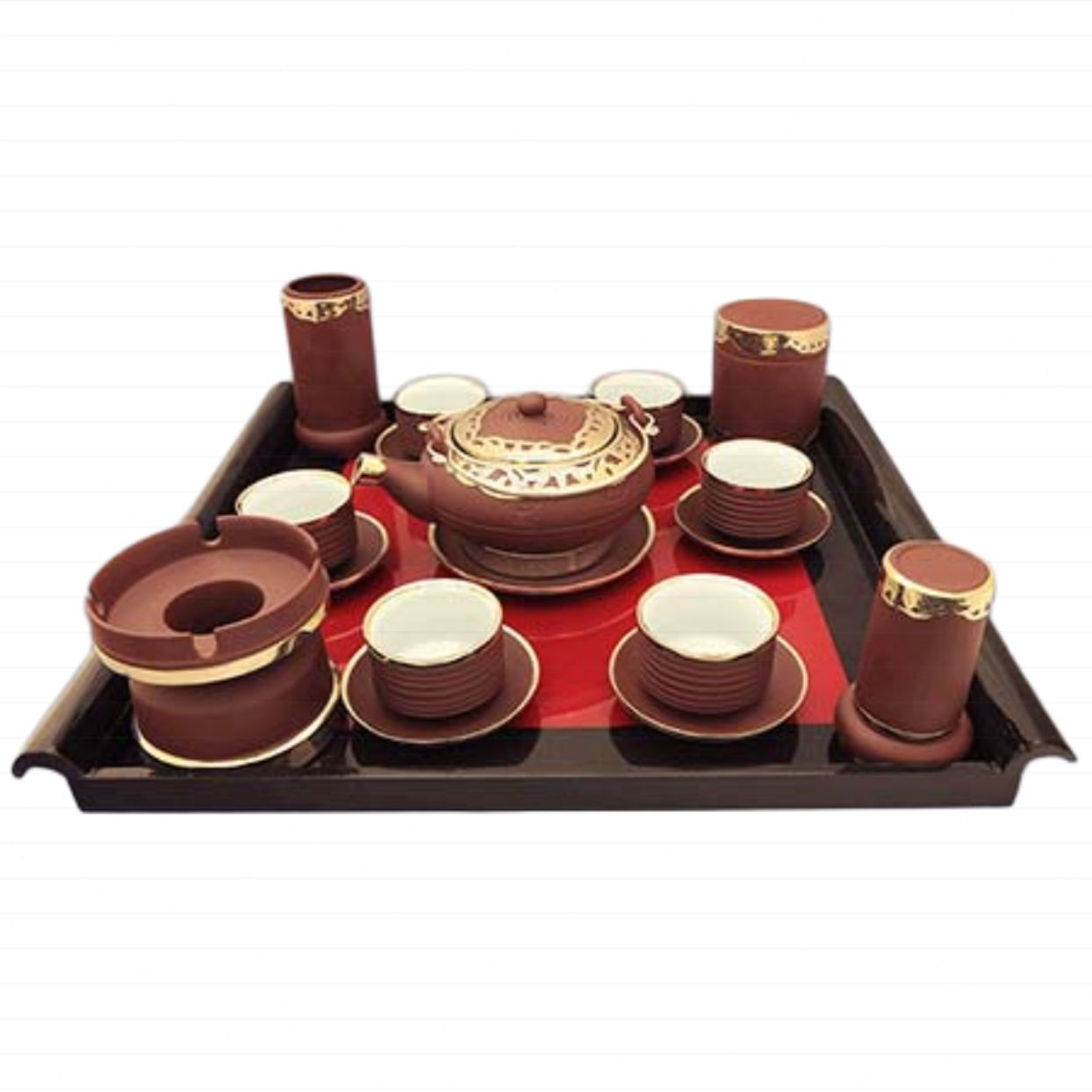 Bộ trà tử sa miệng rộng quai đồng pha trà đẳng cấp sang trọng 