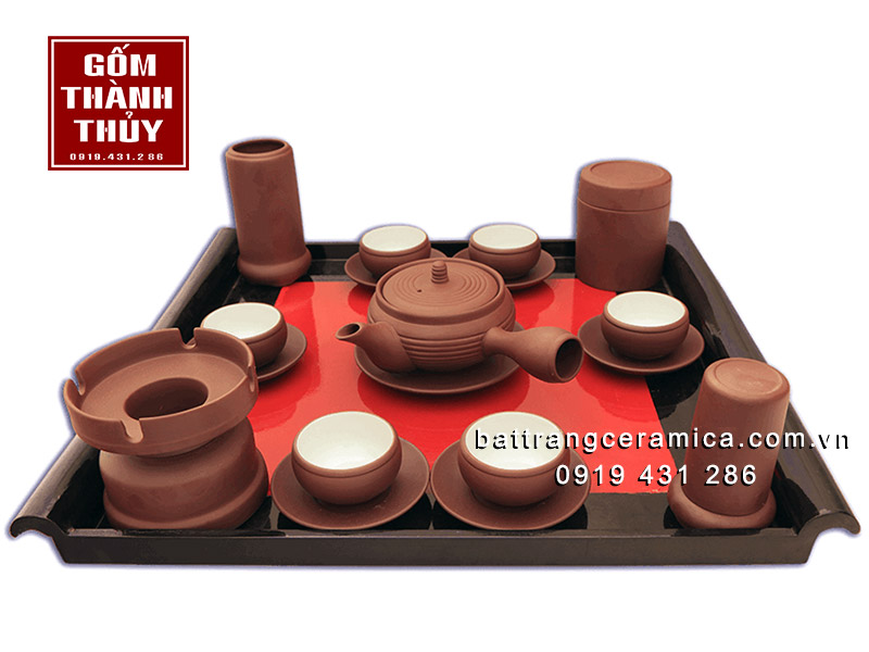 Bộ trà miệng rộng ganh nâu tặng quà cao cấp tiện dụng Bộ trà miệng rộng ganh nâu tặng quà cao cấp tiện dụng