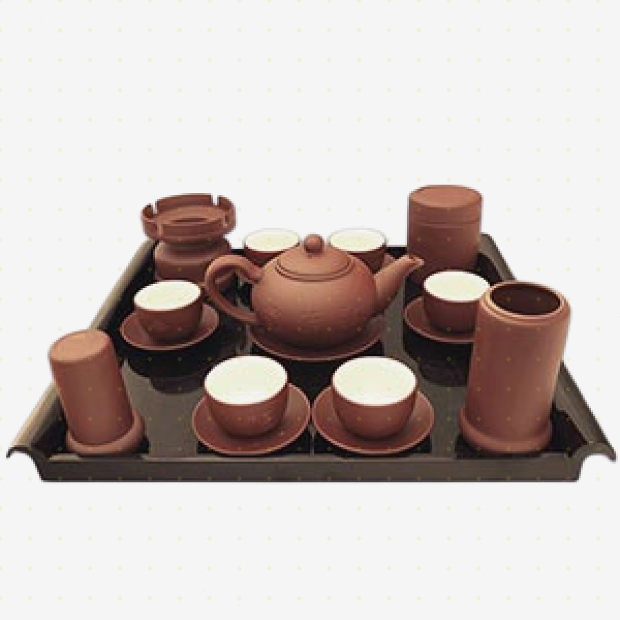 Bộ Tống Phúc Lộc Thọ gốm nâu lòng trắng cao cấp, quà tặng ý nghĩa 