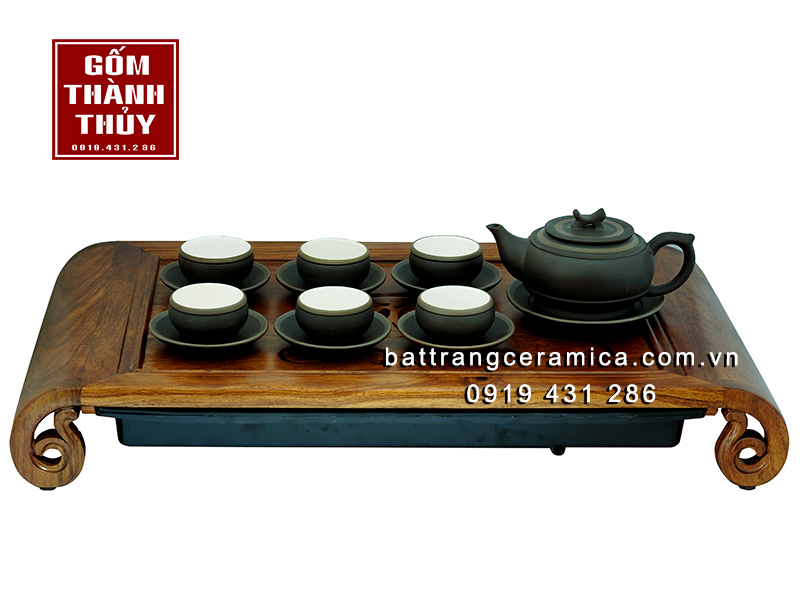 Ấm tử sa Trống Đai đen bạc chính hãng bền đẹp đun bếp