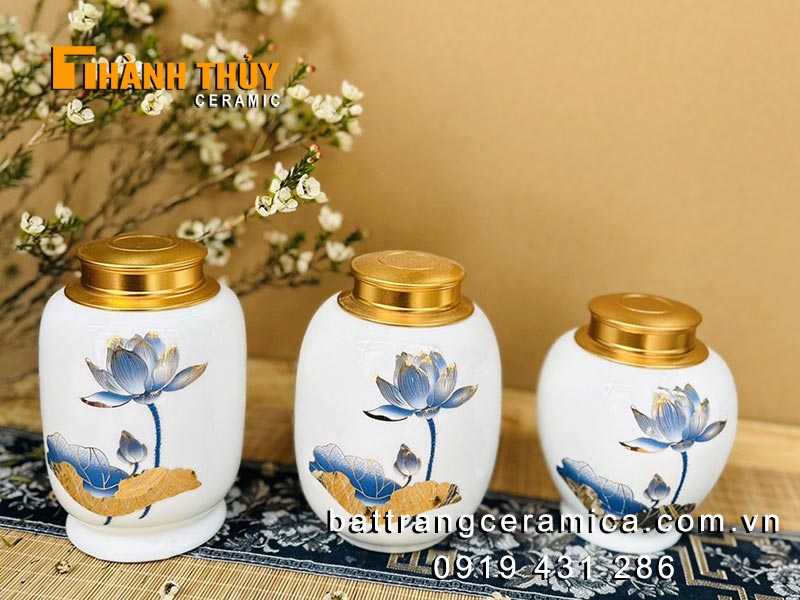 Hũ đựng trà in logo độc đáo quà tặng đại hội sang trọng