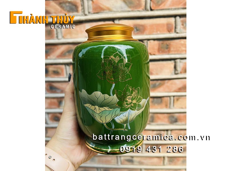 Hũ đựng trà xanh lục độc đáo quà tặng ý nghĩa khách hàng hot 