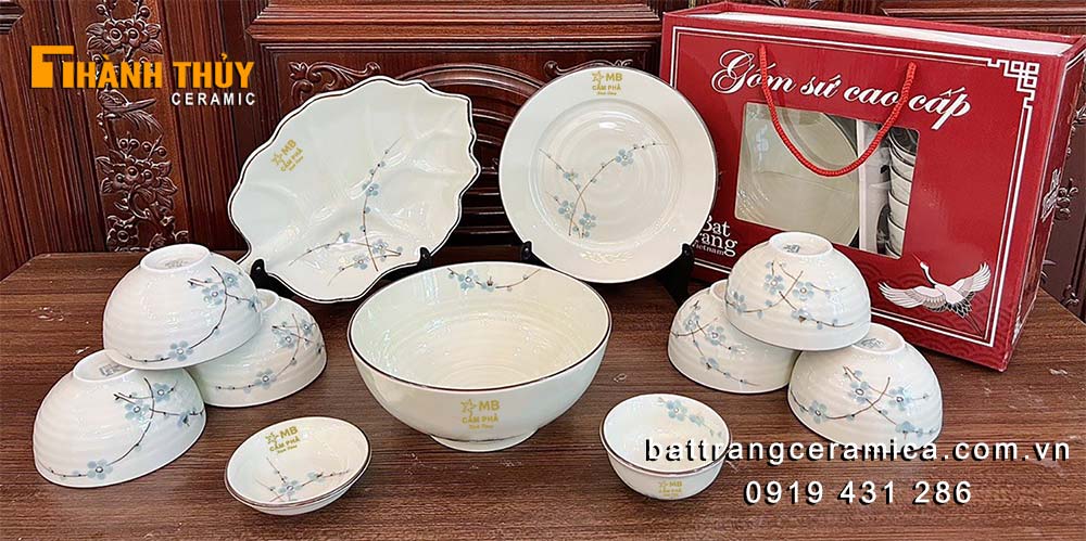 Bộ bát đĩa quà tặng doanh nghiệp sang trọng Tặng khách hàng nhân viên