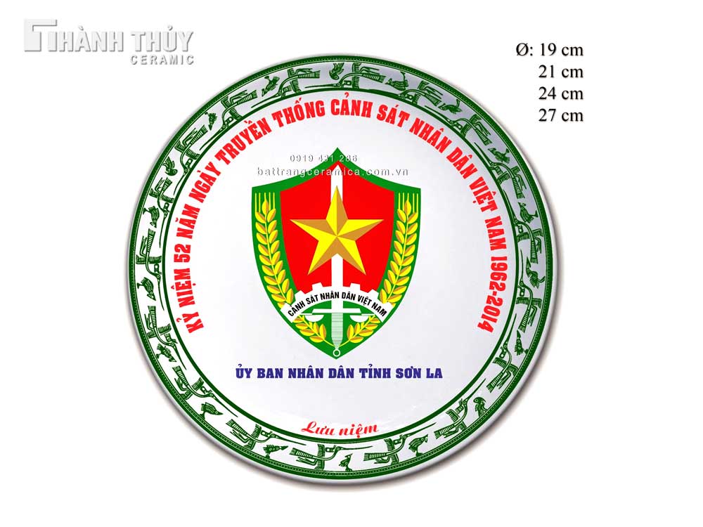 Đĩa sứ in logo độc đáo Quà tặng gốm sứ Bát Tràng chất lượng 