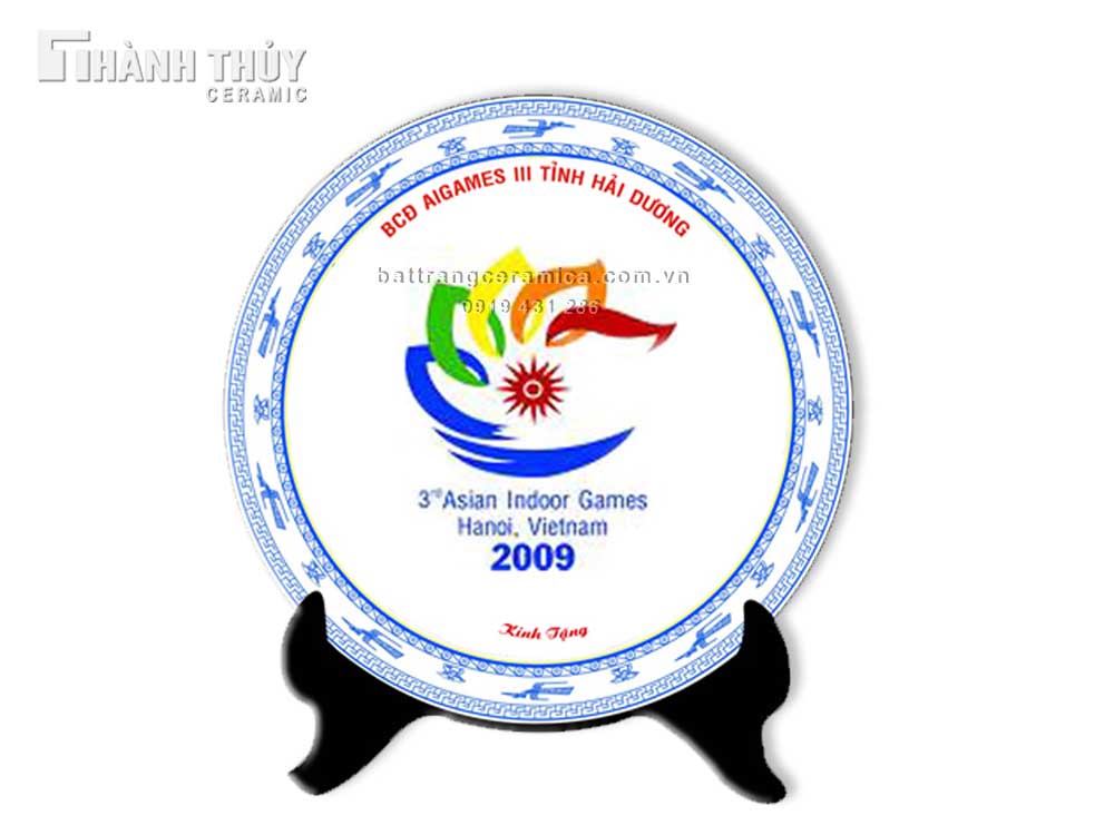 Đĩa sứ phi 27 in logo quà tặng gốm sứ 15 ý nghĩa giá tốt 