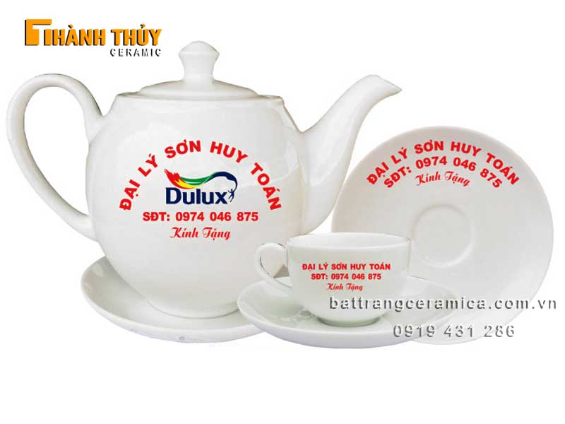 Quà tặng tết doanh nghiệp ấm chén in logo sang trọng cao cấp 