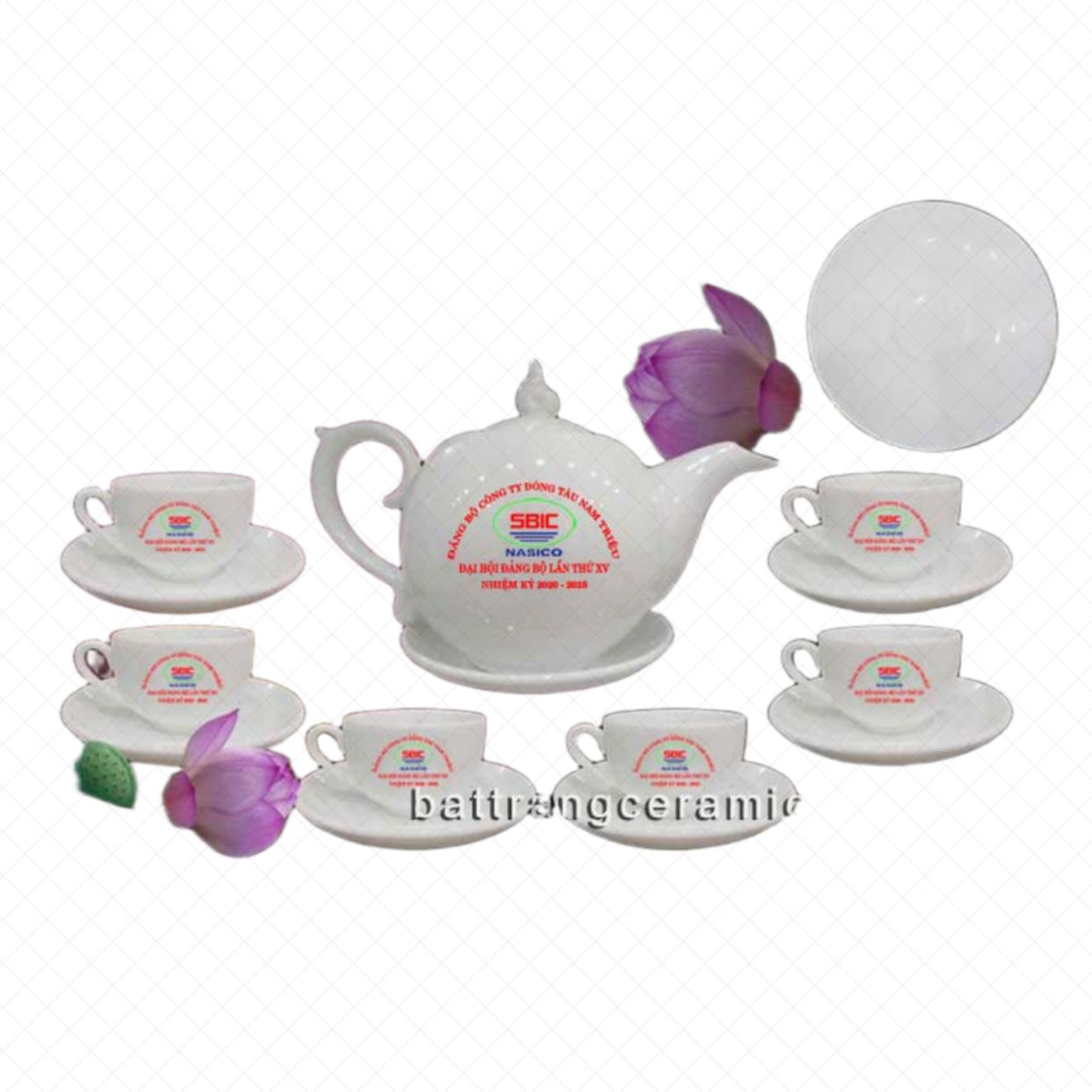 Ấm chén Bát Tràng quà đại hội Đảng bộ sang trọng quà tặng ý nghĩa 