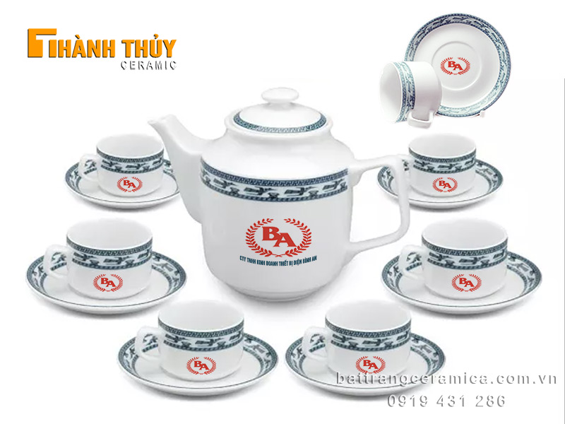 bộ ấm trà in logo quà tặng doanh nghiệp quà tặng đối tác sang trọng cao cấp 