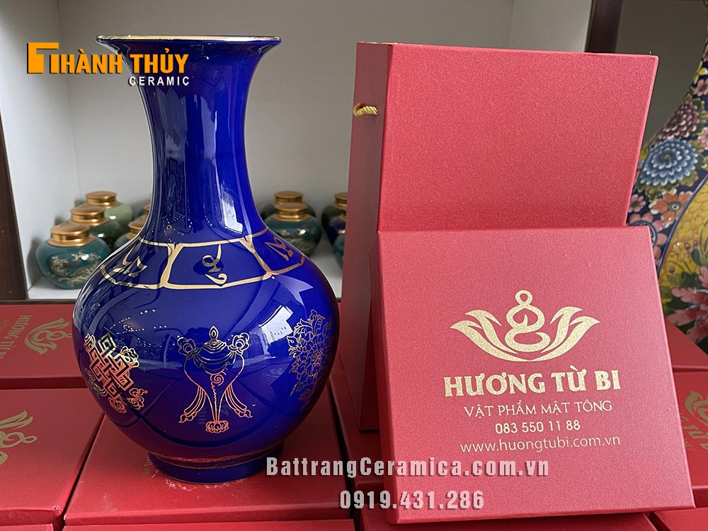 Bình gốm Bát Tràng cao cấp quà tặng sang trọng tri ân khách 