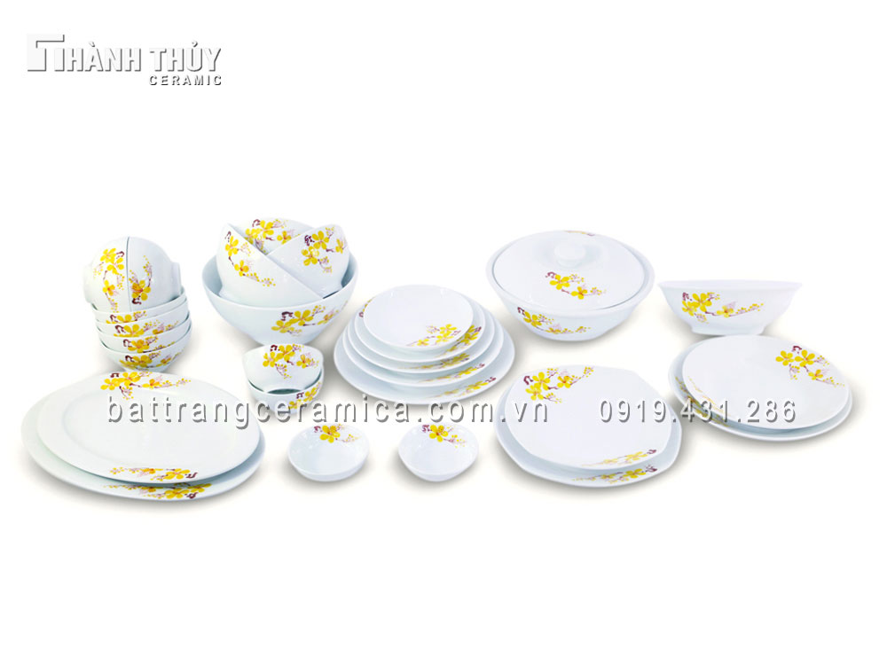 Bộ đồ ăn Mai vàng sang trọng tinh tế quà tặng lý tưởng Bộ đồ ăn Mai vàng sang trọng tinh tế quà tặng lý tưởng