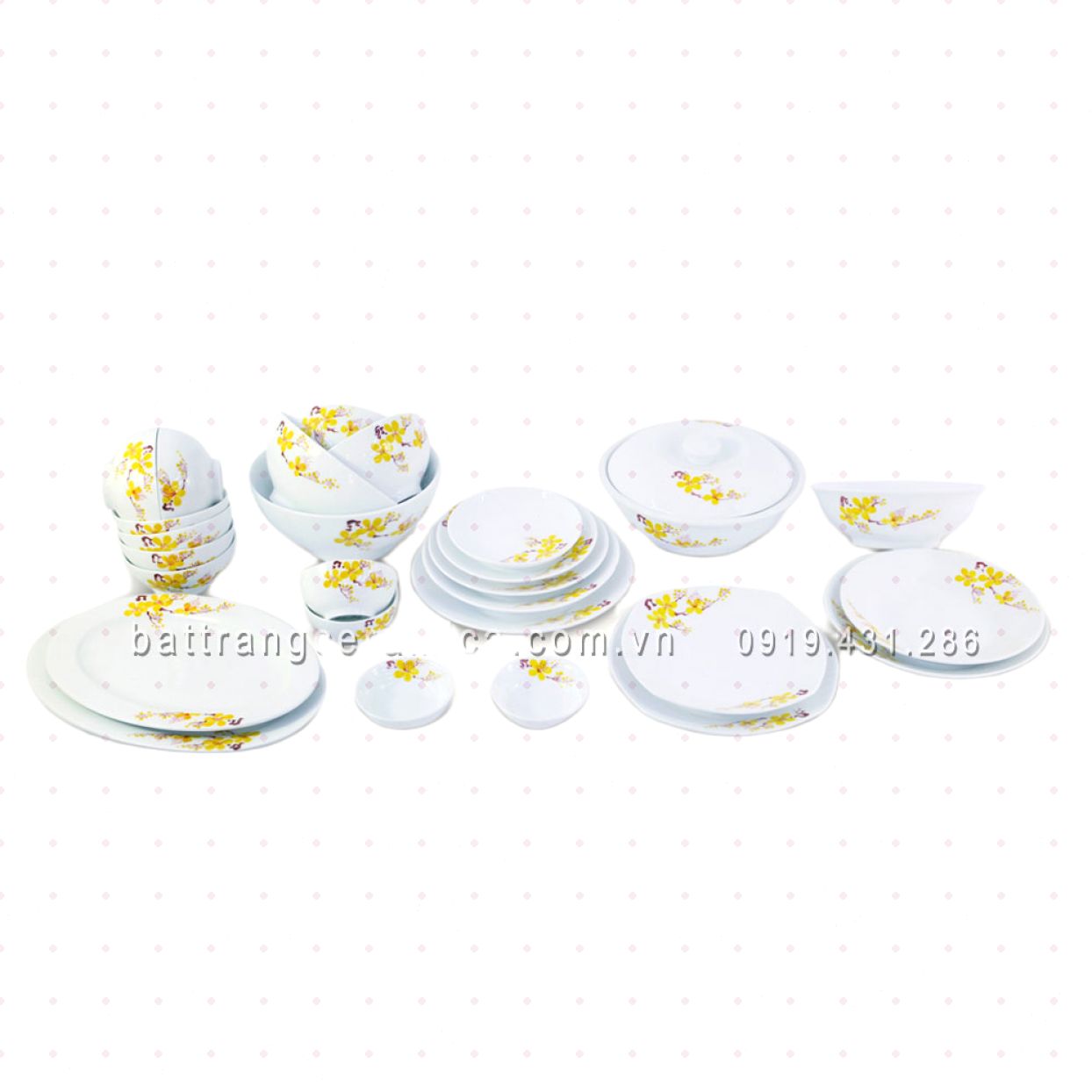 Bộ đồ ăn Mai vàng sang trọng tinh tế quà tặng lý tưởng 
