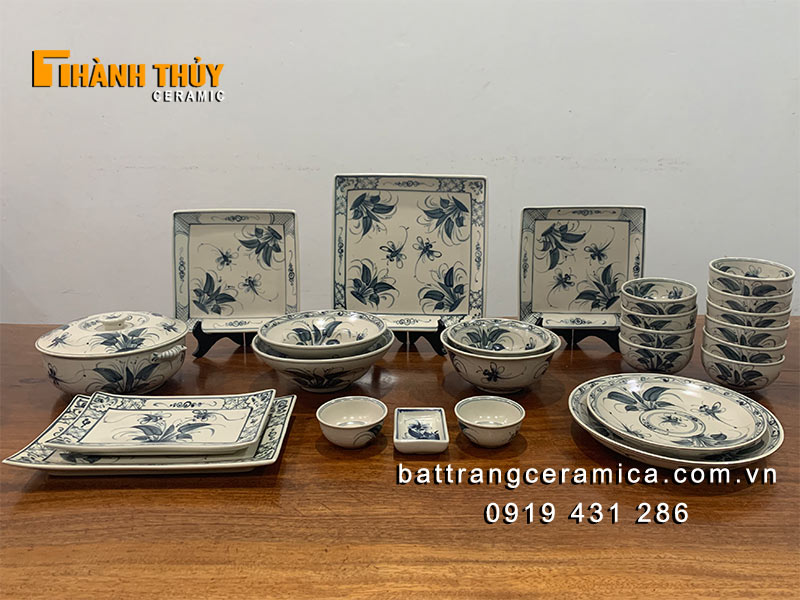 Bộ bát đĩa giả cổ 25 món phù hợp nhà hàng chất lượng cao giá ưu đãi 