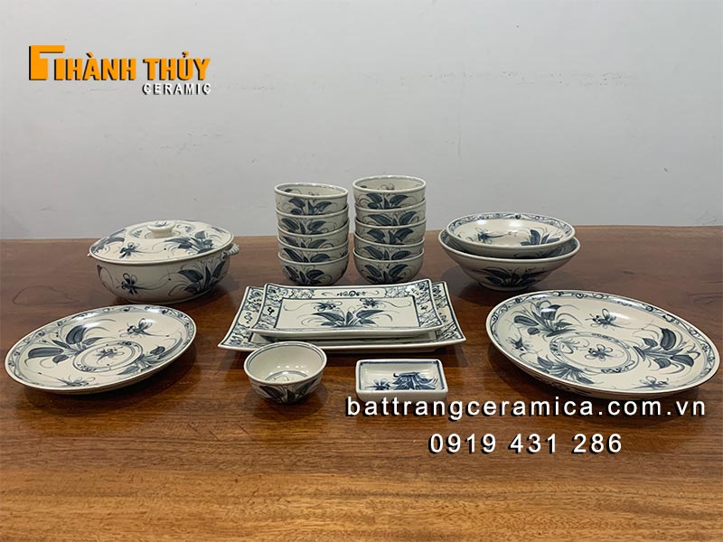 Bộ đồ bát đĩa Bát Tràng giả cổ 19 món giá ưu đãi chất lượng Bộ đồ bát đĩa Bát Tràng giả cổ 19 món giá ưu đãi chất lượng