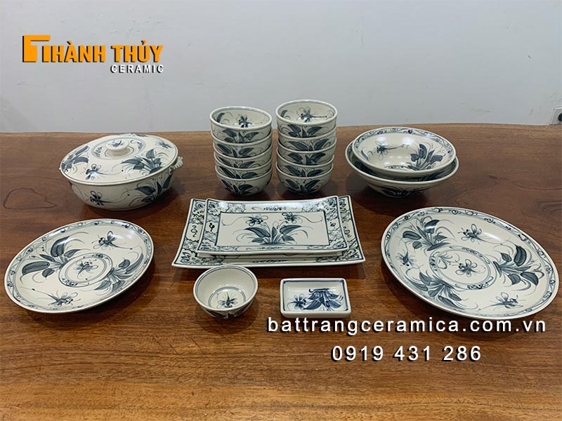 Bộ đồ bát đĩa Bát Tràng giả cổ 19 món giá ưu đãi chất lượng Bộ đồ bát đĩa Bát Tràng giả cổ 19 món giá ưu đãi chất lượng