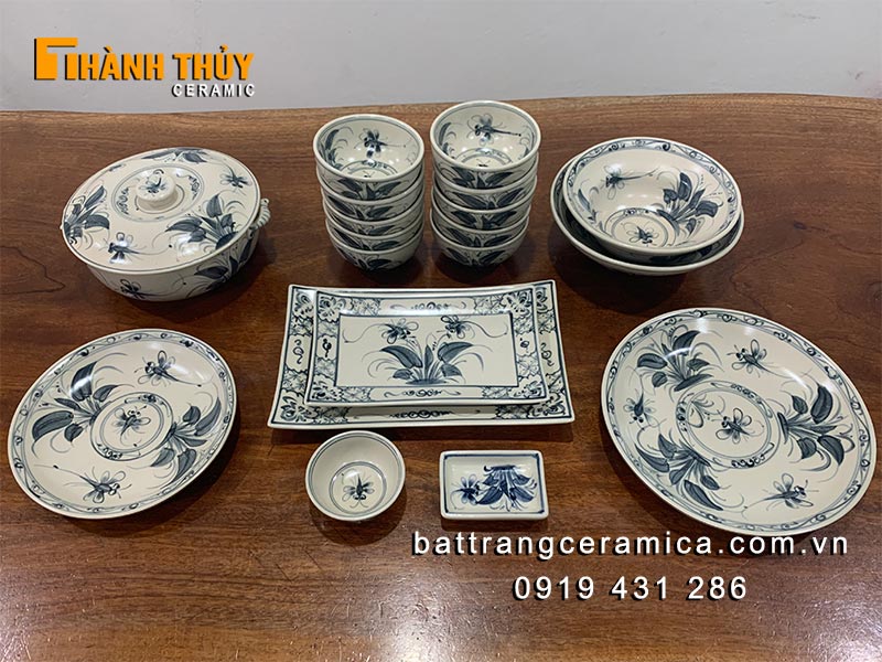 Bộ đồ bát đĩa Bát Tràng giả cổ 19 món giá ưu đãi chất lượng Bộ đồ bát đĩa Bát Tràng giả cổ 19 món giá ưu đãi chất lượng