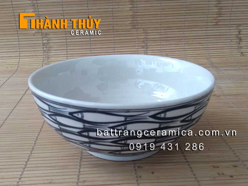 Tô sứ vẽ cá đàn phi 19 cm bát tô đẹp bền giá tốt 
