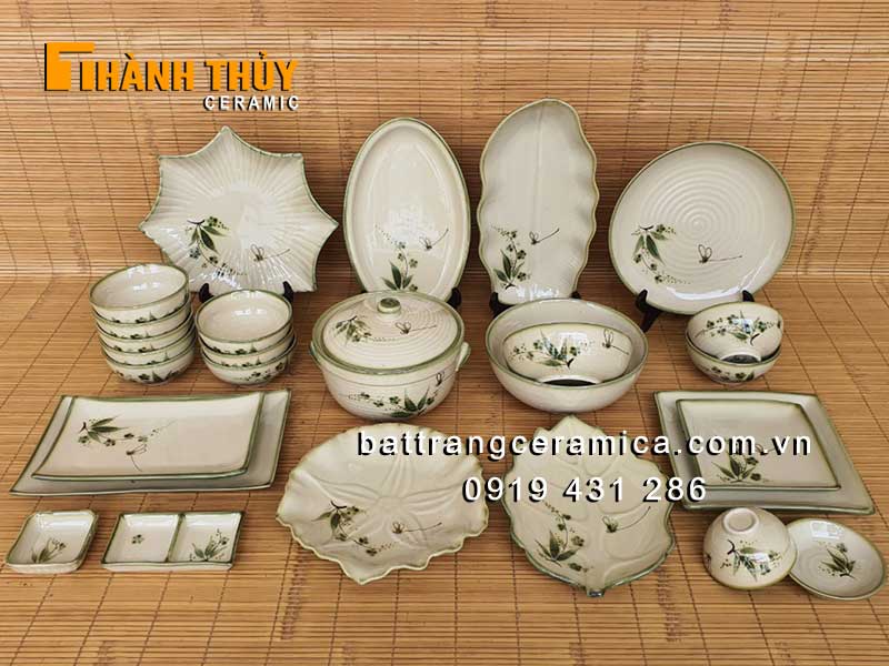 Bộ bát đĩa trúc chuồn 27 món cao cấp an toàn sức khỏe 