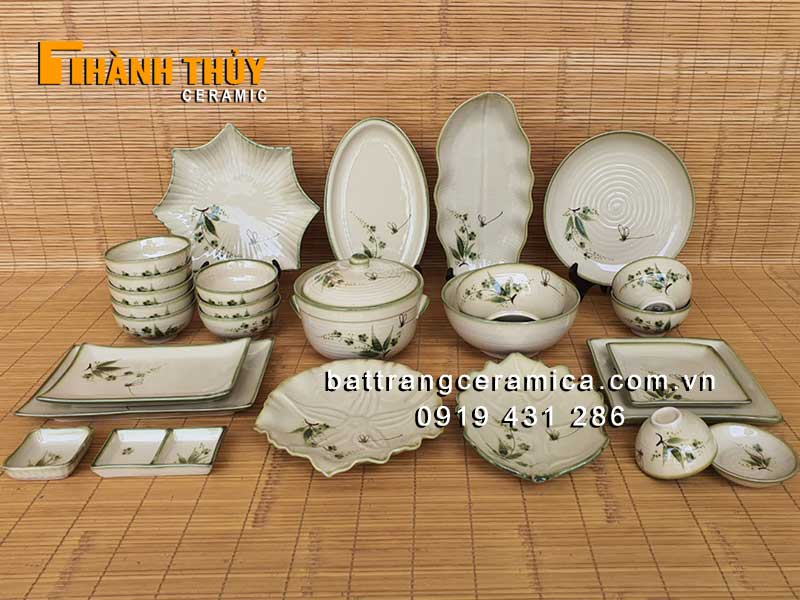 Bộ bát đĩa trúc chuồn 27 món cao cấp an toàn sức khỏe