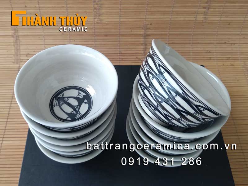 Bộ đồ ăn Bát Tràng cá đàn 19 món gốm sứ sang trọng an toàn