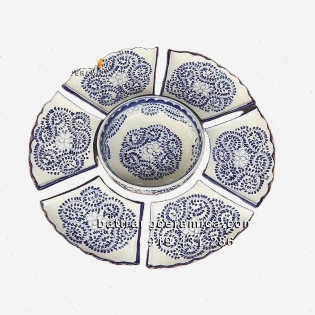 bộ khay mâm cỗ hoa cao cấp bát tràng 7 món tặng quà sang trọng 