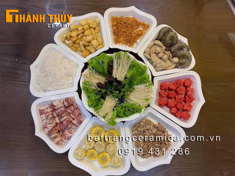 Set bộ đồ ăn hoa Hướng Dương Bát Tràng cao cấp sang trọng giá tốt