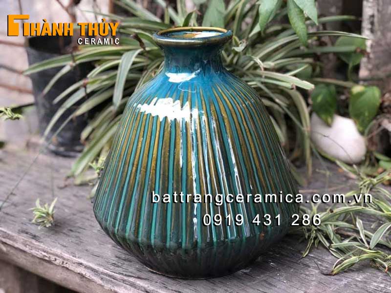 Bình cắm hoa gốm Bát Tràng xanh ngọc bích đẹp sang trọng Bình cắm hoa gốm Bát Tràng xanh ngọc bích đẹp sang trọng