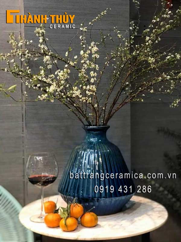 Bình cắm hoa gốm Bát Tràng xanh ngọc bích đẹp sang trọng Bình cắm hoa gốm Bát Tràng xanh ngọc bích đẹp sang trọng